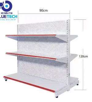 Kệ Siêu Thị Đôi Tôn Đục Lỗ 3 Tầng (D90cm x C120cm) | Bluetech Cao Cấp