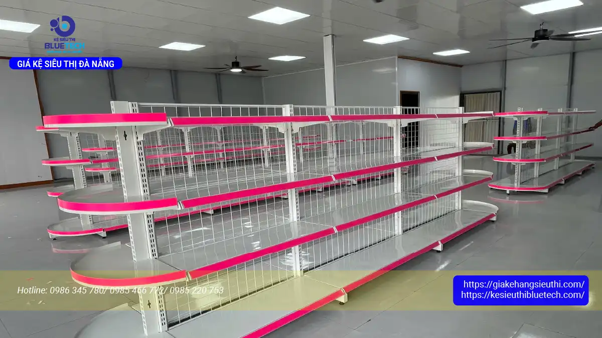 Kệ Siêu Thị Đôi Lưng Lưới Đầu Tròn Đà Nẵng – Bố Trí Lối Đi Chuẩn